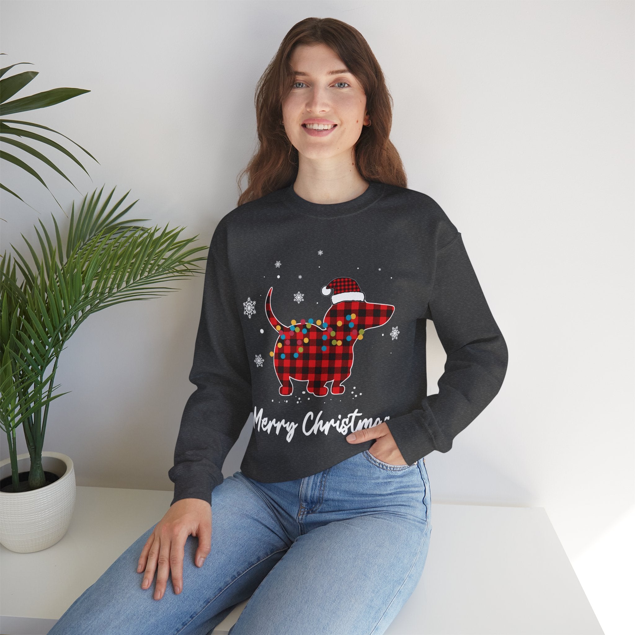 Dachshund Plaid Christmas Sweatshirt