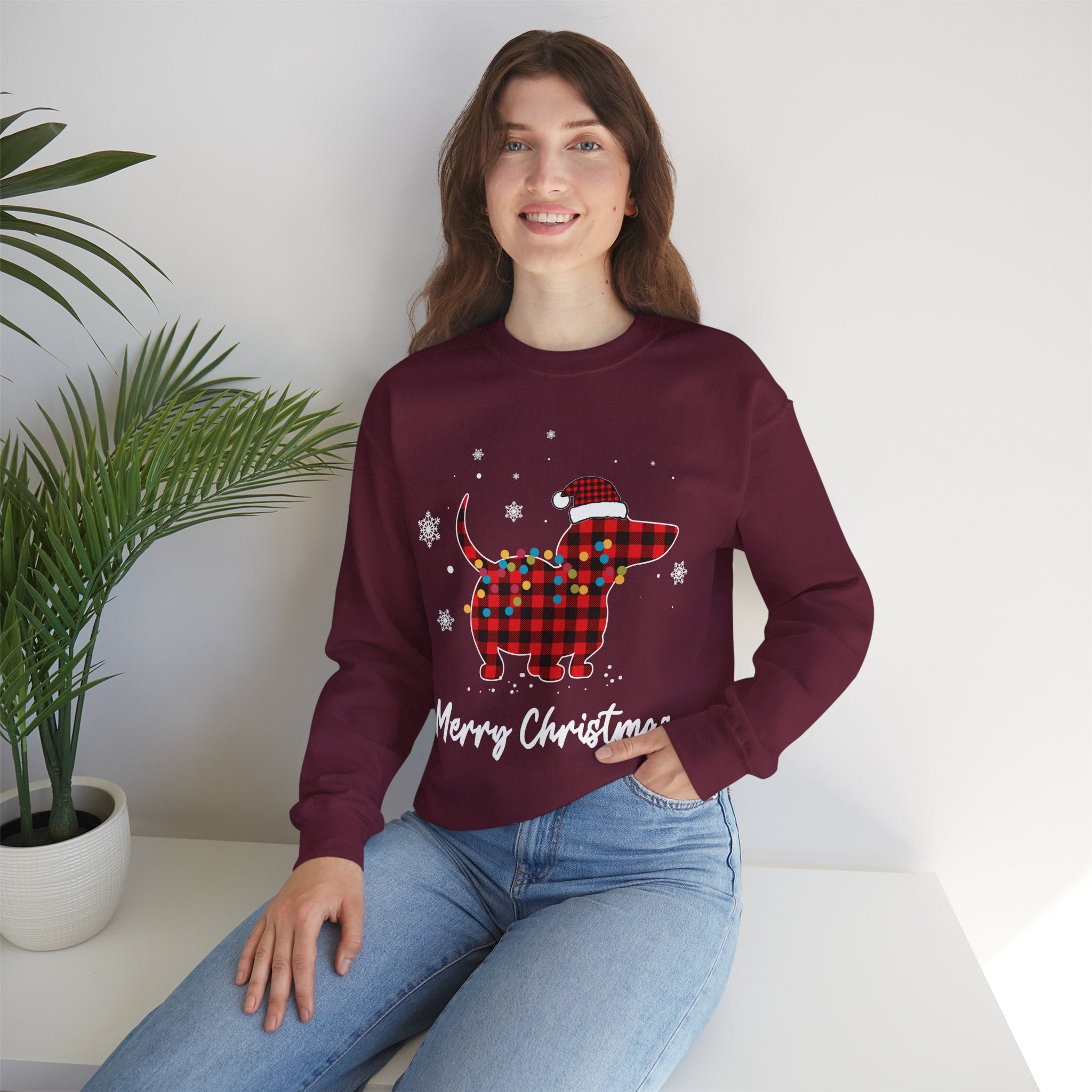 Dachshund Plaid Christmas Sweatshirt