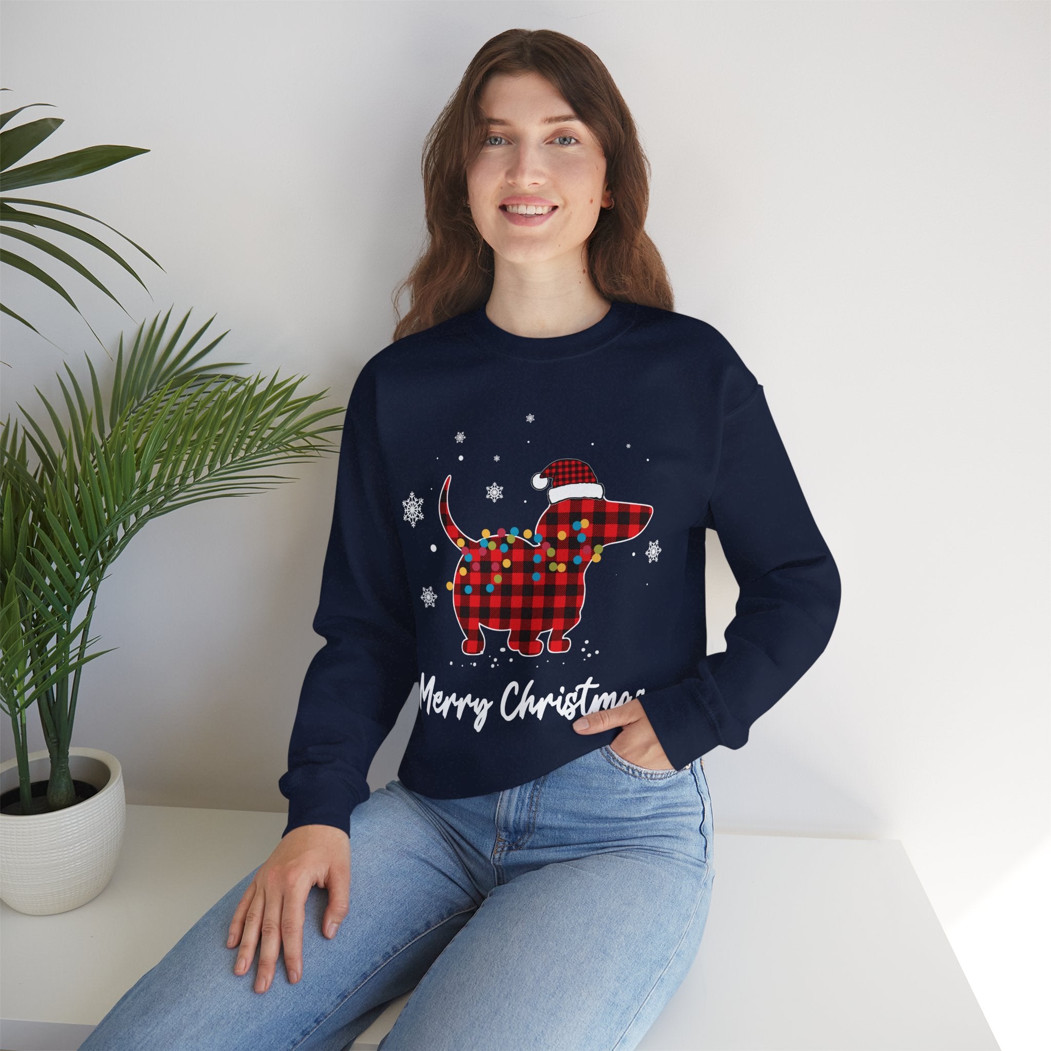 Dachshund Plaid Christmas Sweatshirt