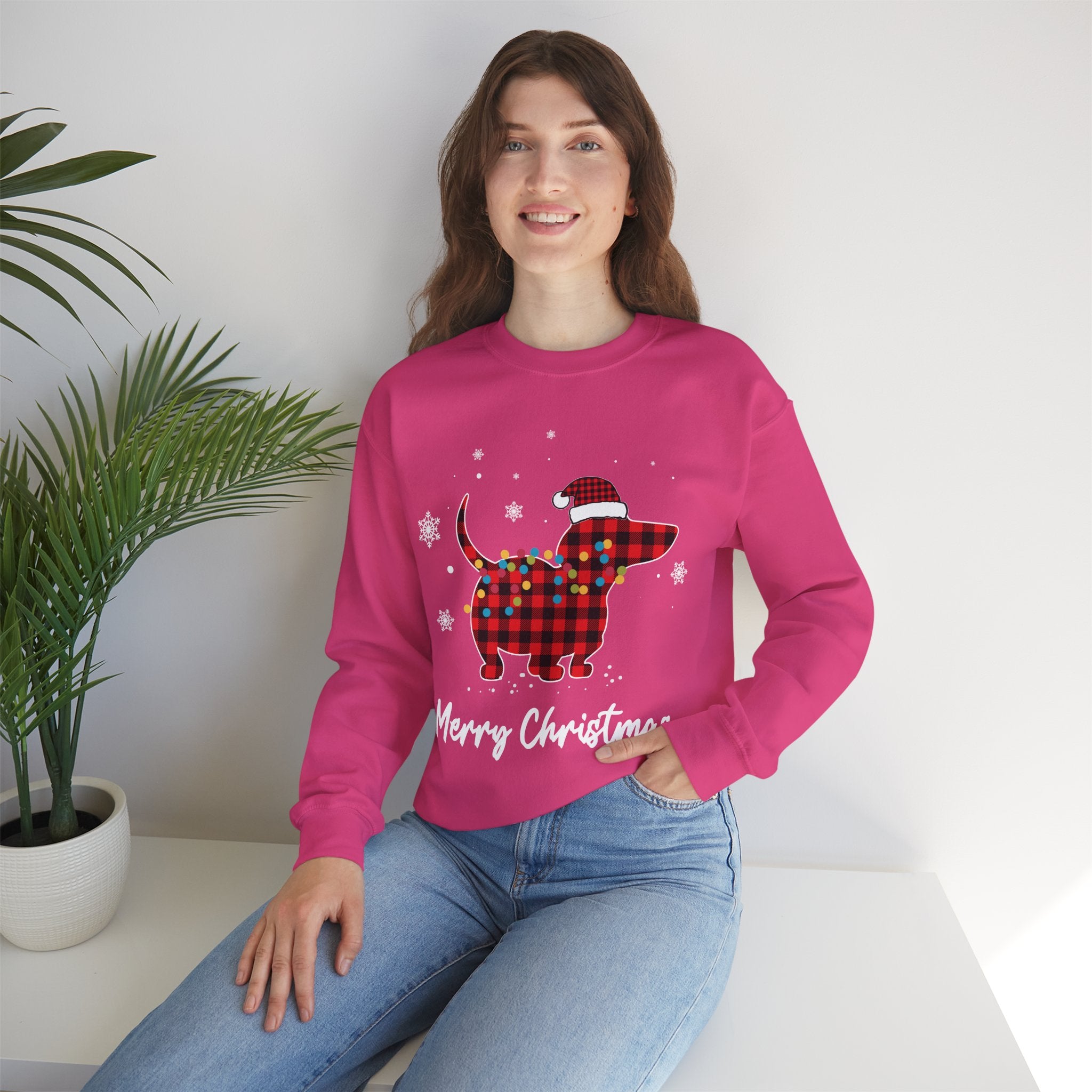 Dachshund Plaid Christmas Sweatshirt