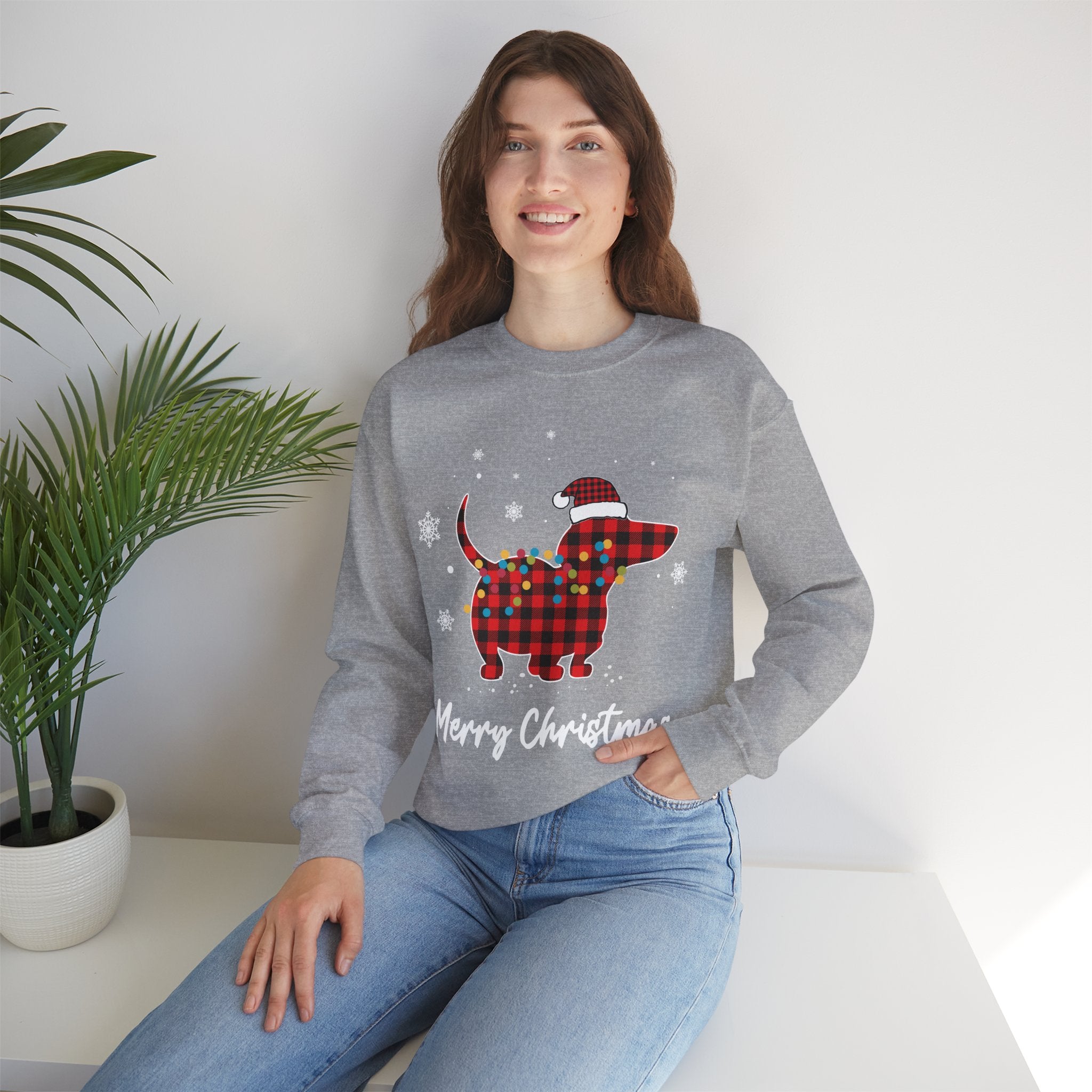 Dachshund Plaid Christmas Sweatshirt