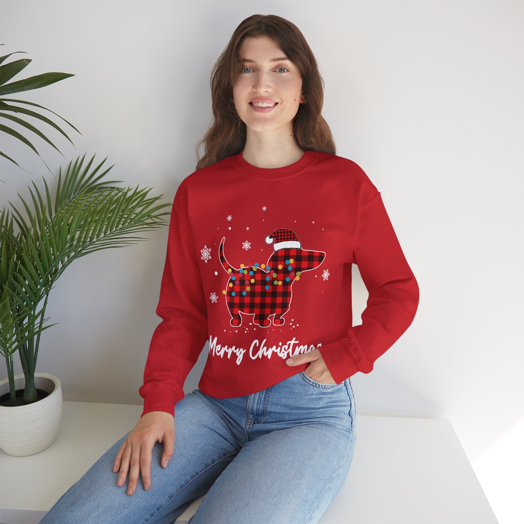 Dachshund Plaid Christmas Sweatshirt