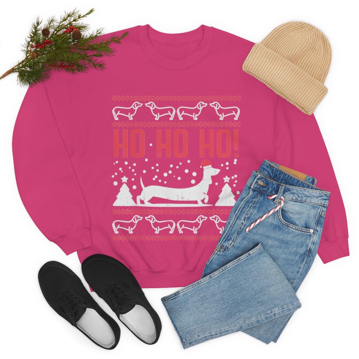 Ho Ho Ho Dachshund Christmas Sweatshirt