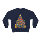 Dachshund christmas tree sweatshirt dark heather