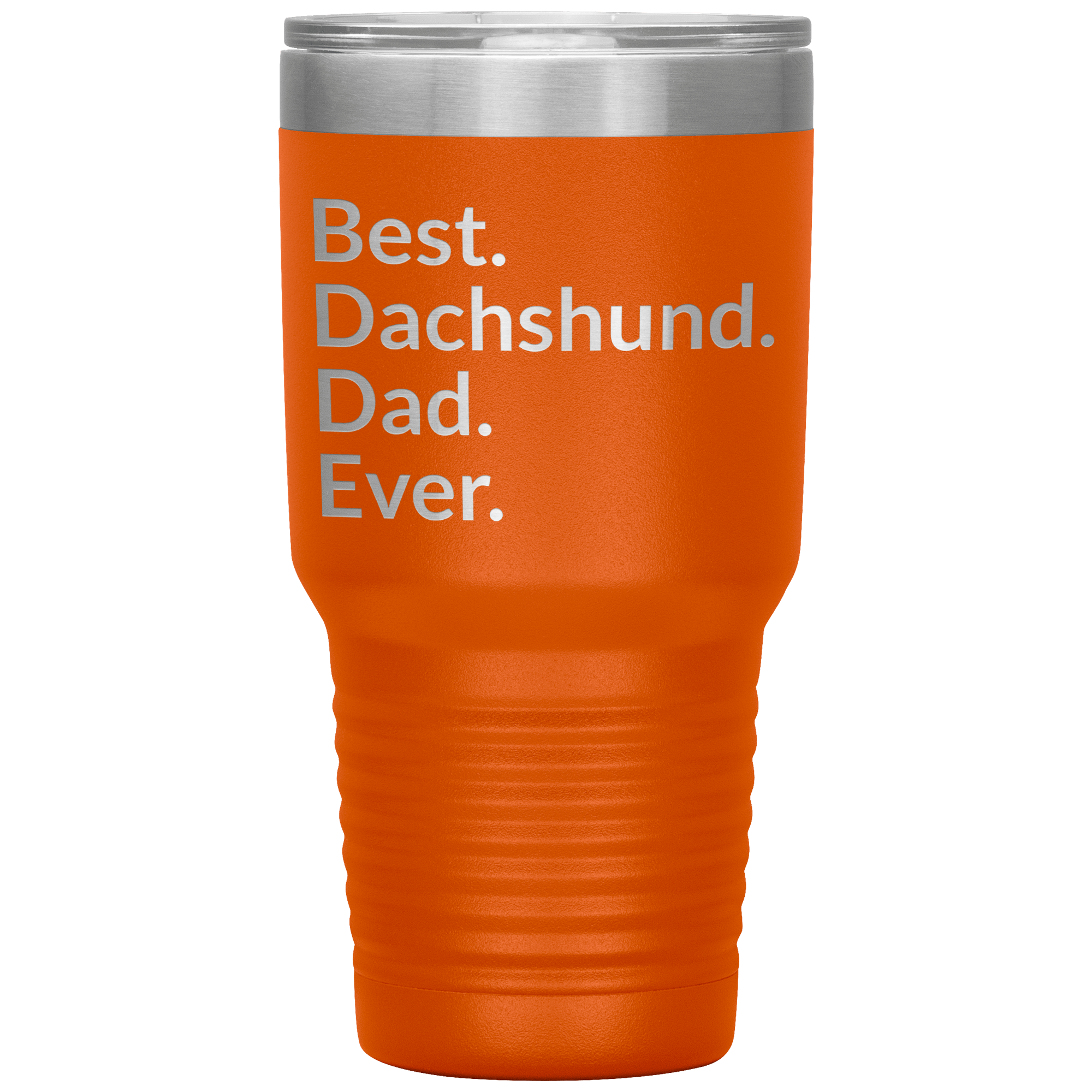 Best dachshund dad 30 oz drink tumbler orange