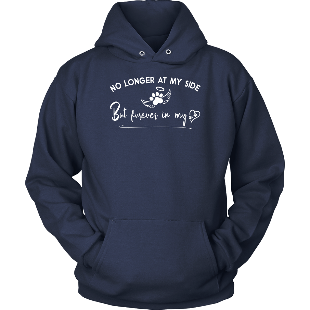 No Longer at my Side Furever in my Heart Memorial Hoodie Navy