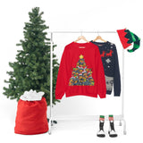 Dachshund christmas tree sweatshirt on rack mockup