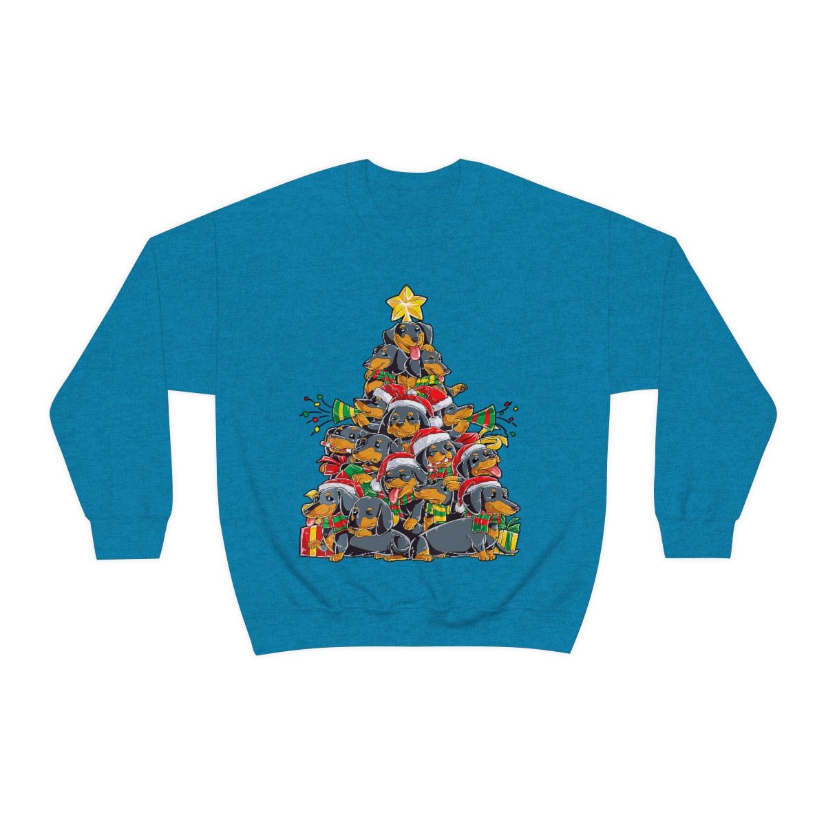 Dachshund christmas tree sweatshirt dark heather