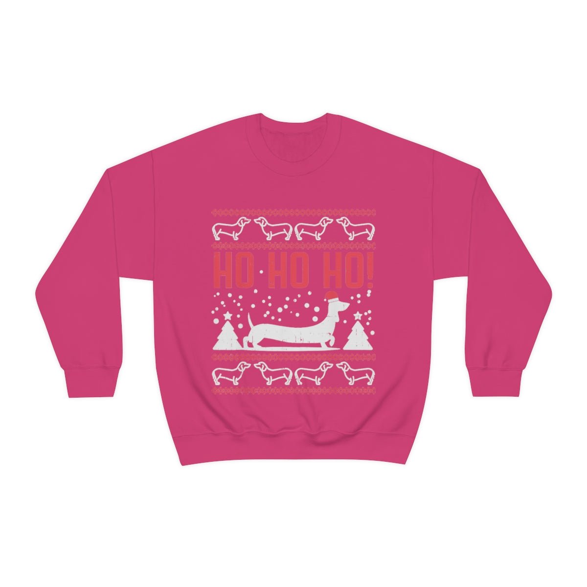 Ho Ho Ho Dachshund Christmas Sweatshirt Heliconia