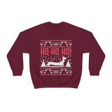 Ho Ho Ho Dachshund Christmas Sweatshirt Maroon