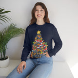 Dachshund christmas tree sweatshirt dark heather mockup
