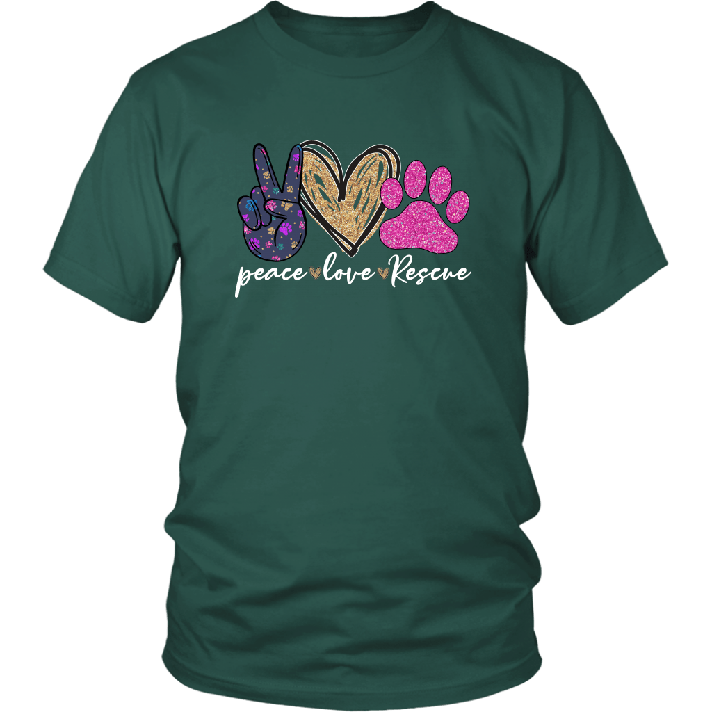 Peace Love Dachshunds Funny Cute dog lovers T-shirt for people Dark Green