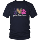 Peace Love Dachshunds Funny Cute dog lovers T-shirt for people Navy