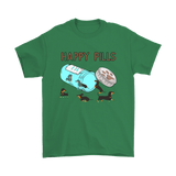 Happy Pills Dachshund Men's Shirt Irish Green Gildan Mens T-Shirt