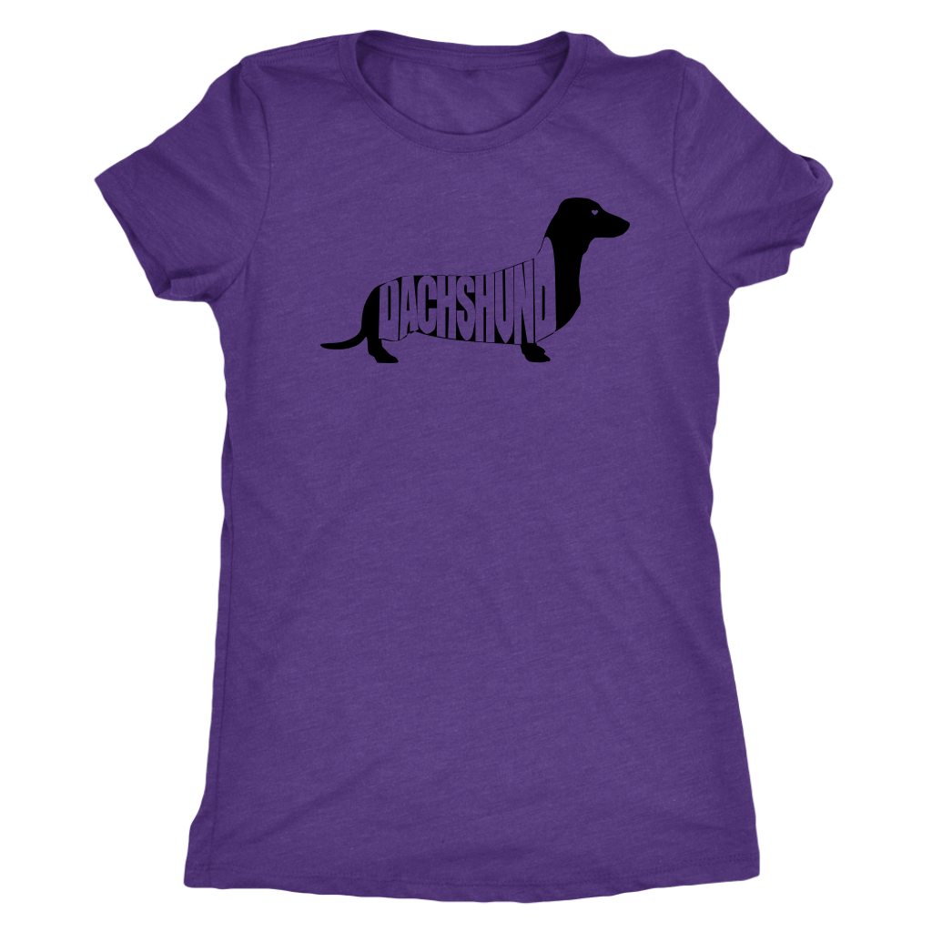 Dachshund t shirt with dachshund silhouette vintage purple