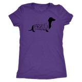 Dachshund t shirt with dachshund silhouette vintage purple
