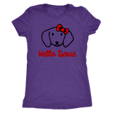 Hello Doxie Dachshund t-shirt for people Purple Rush