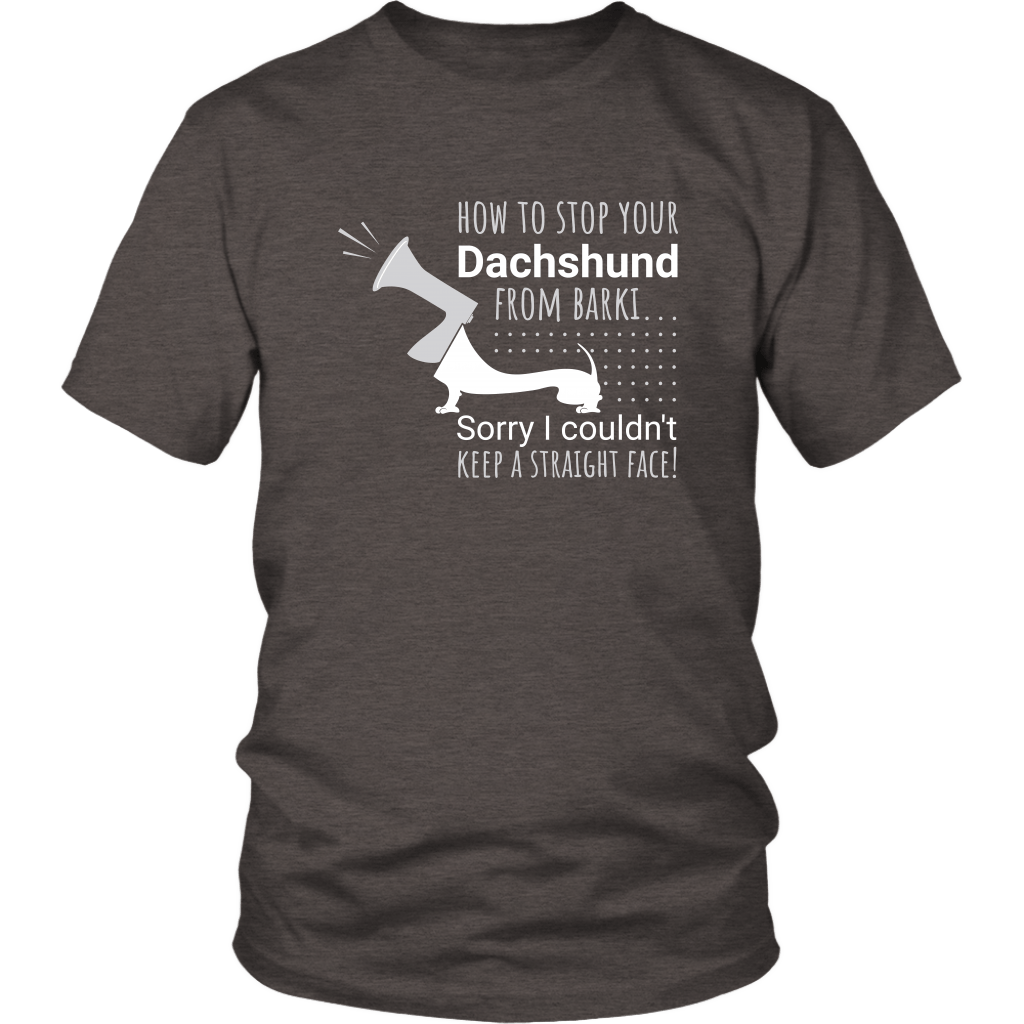How to stop a dachshund from barking dachshund t-shirt for people Heather Brown