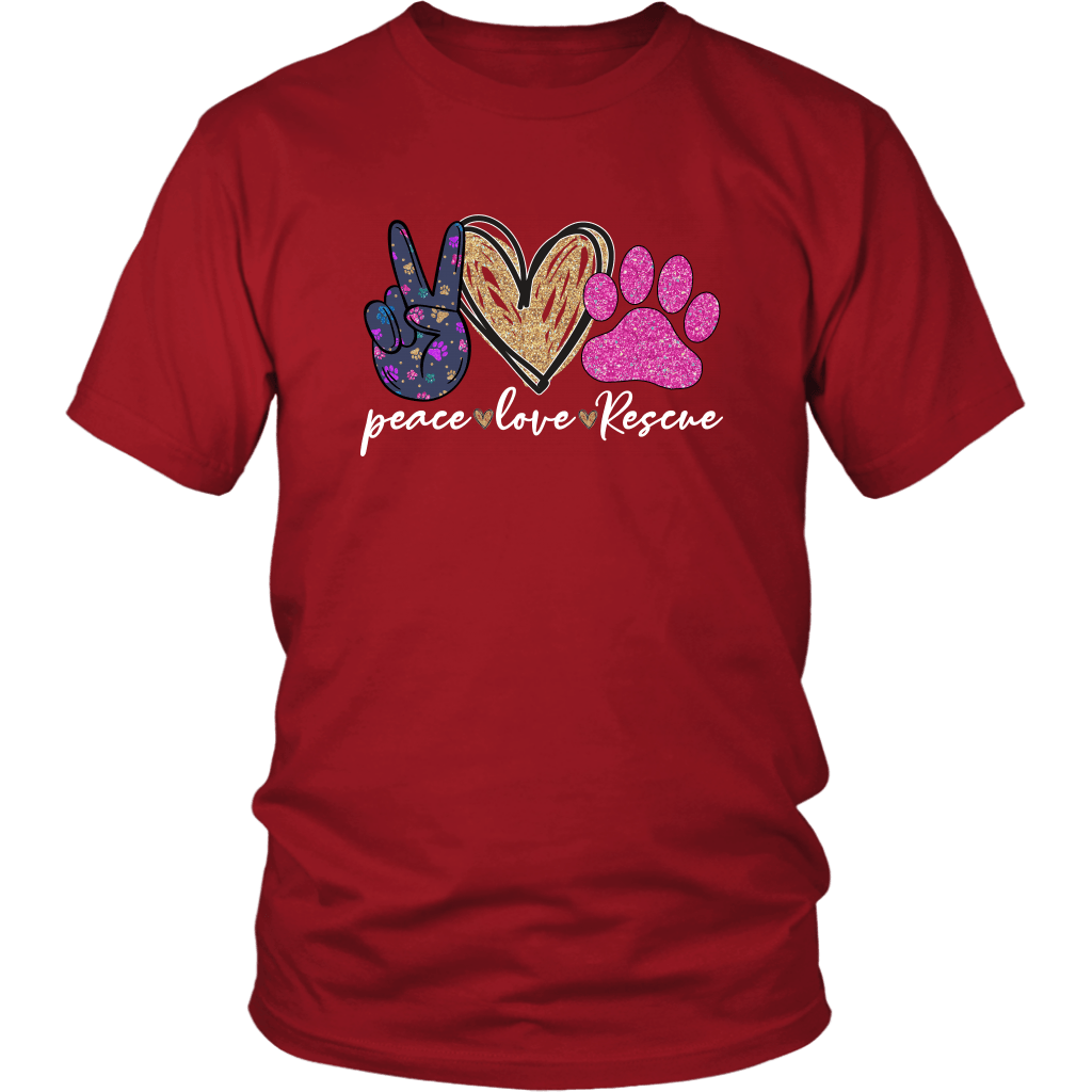 Peace Love Dachshunds Funny Cute dog lovers T-shirt for people Red