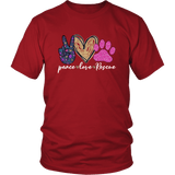 Peace Love Dachshunds Funny Cute dog lovers T-shirt for people Red