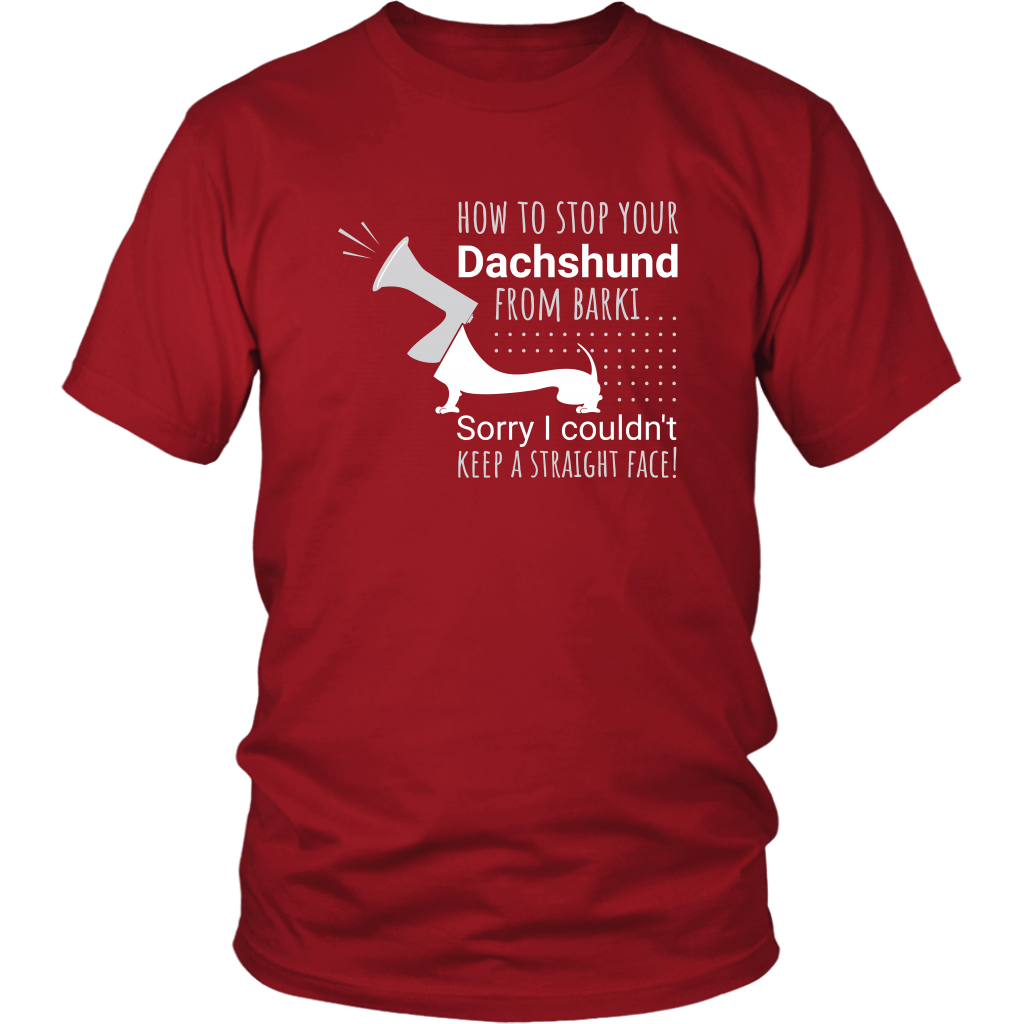 How to stop a dachshund from barking dachshund t-shirt for people Red