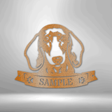 Dachshund silhouette metal sign wall decor gold