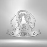 Dachshund silhouette metal sign wall decor silver