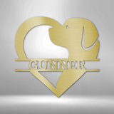 Personalized dog metal sign with name of your dog 12" Gold
