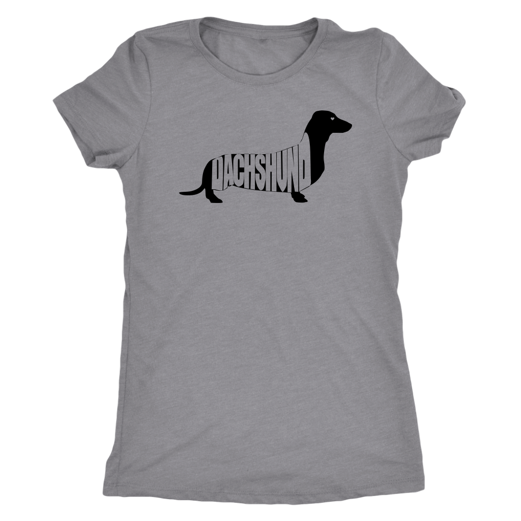 Dachshund t shirt with dachshund silhouette vintage grey