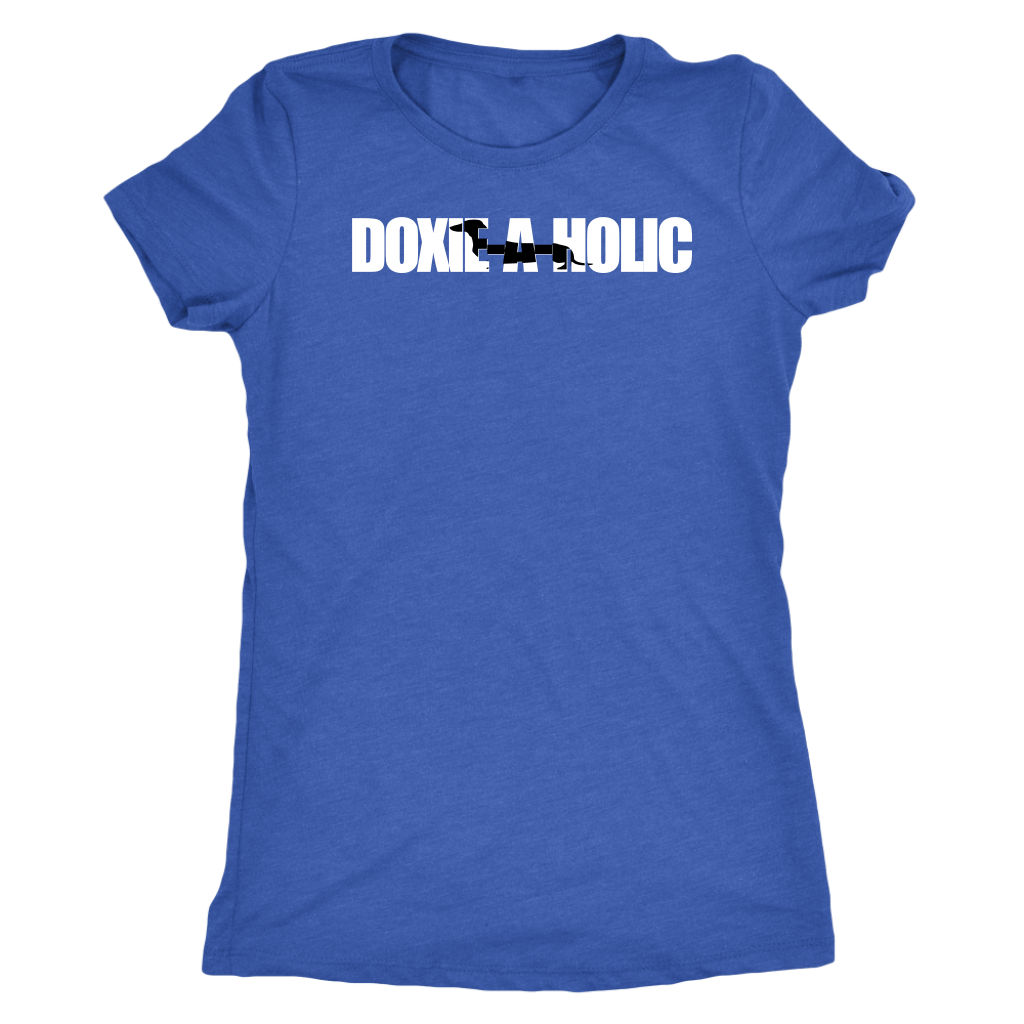 Doxie a holic dachshund silhouette women's t shirt Vintage Royal
