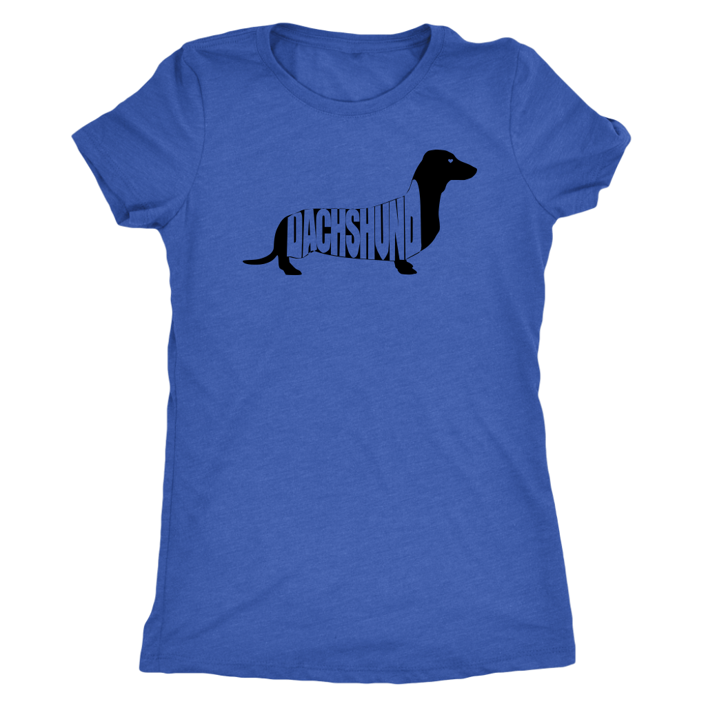 Dachshund t shirt with dachshund silhouette vintage royal blue