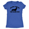 Dachshund silhouette t-shirt do not step on the guard dog Vintage Royal