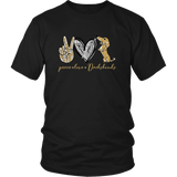 Peace Love Dachshunds Funny Cute Dachshund T-shirt for people Black
