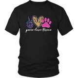 Peace Love Dachshunds Funny Cute dog lovers T-shirt for people Black