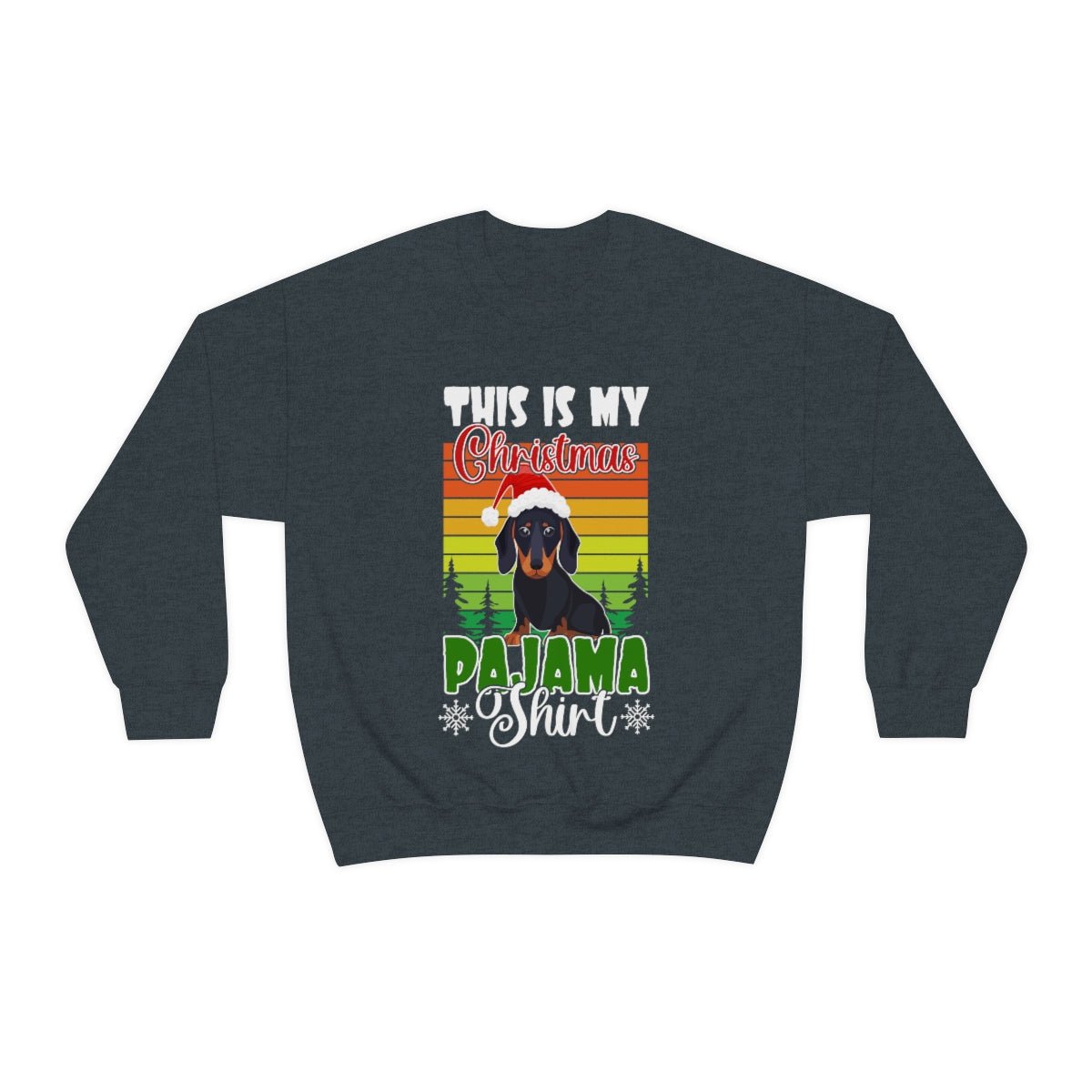 Dachshund christmas sweatshirt Dark Heather