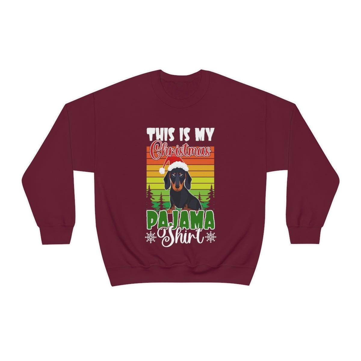 Dachshund christmas sweatshirt Maroon