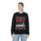 Ho Ho Ho Dachshund Christmas Sweatshirt Black with model wearing