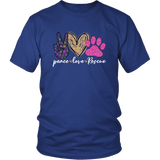 Peace Love Dachshunds Funny Cute dog lovers T-shirt for people Royal Blue