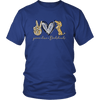 Peace Love Dachshunds Funny Cute Dachshund T-shirt for people Royal Blue