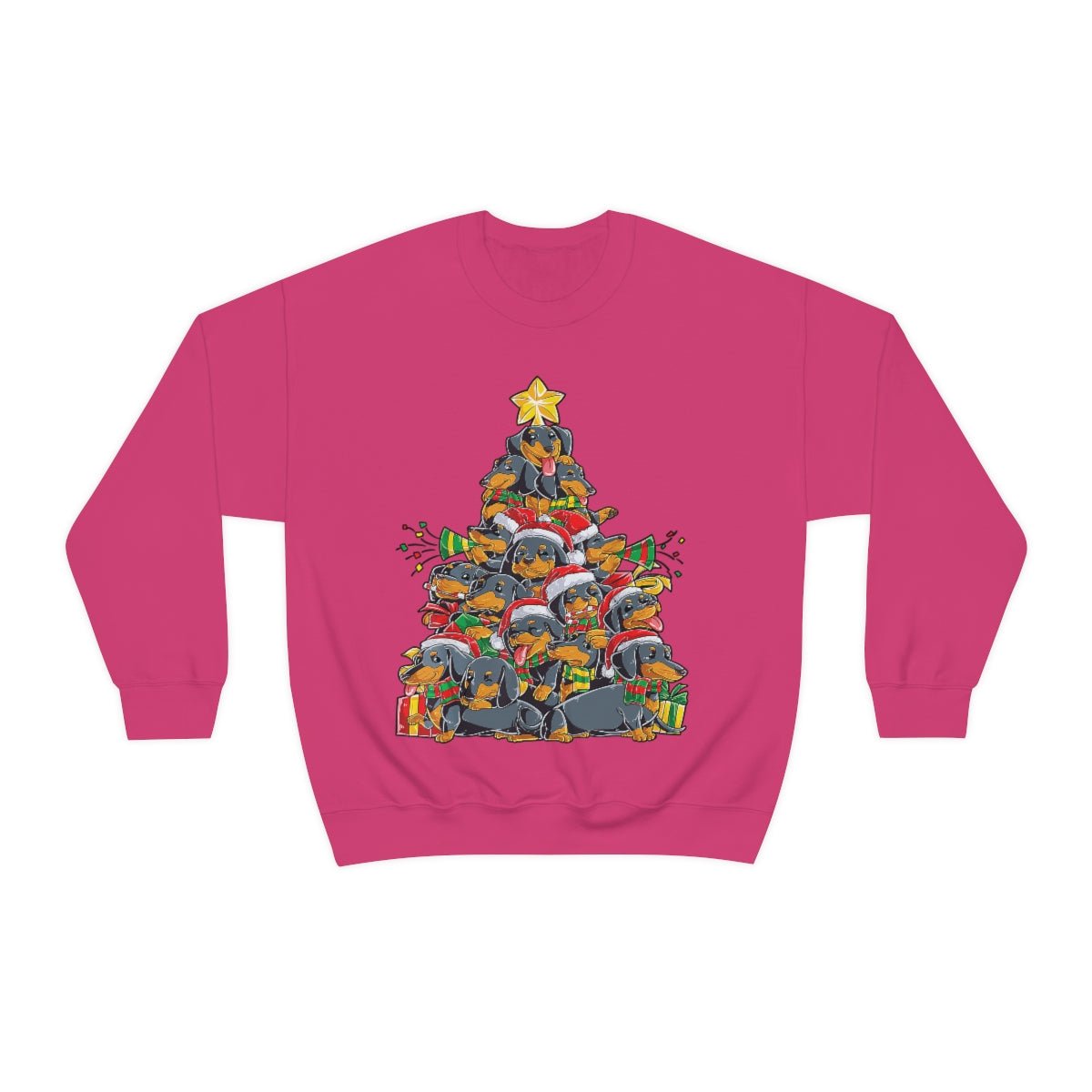 Dachshund christmas tree sweatshirt heather