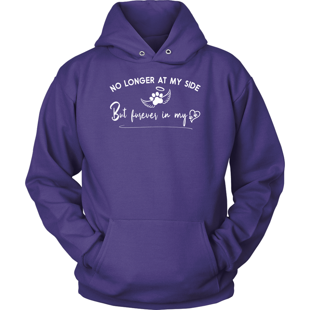 No Longer at my Side Furever in my Heart Memorial Hoodie Purple