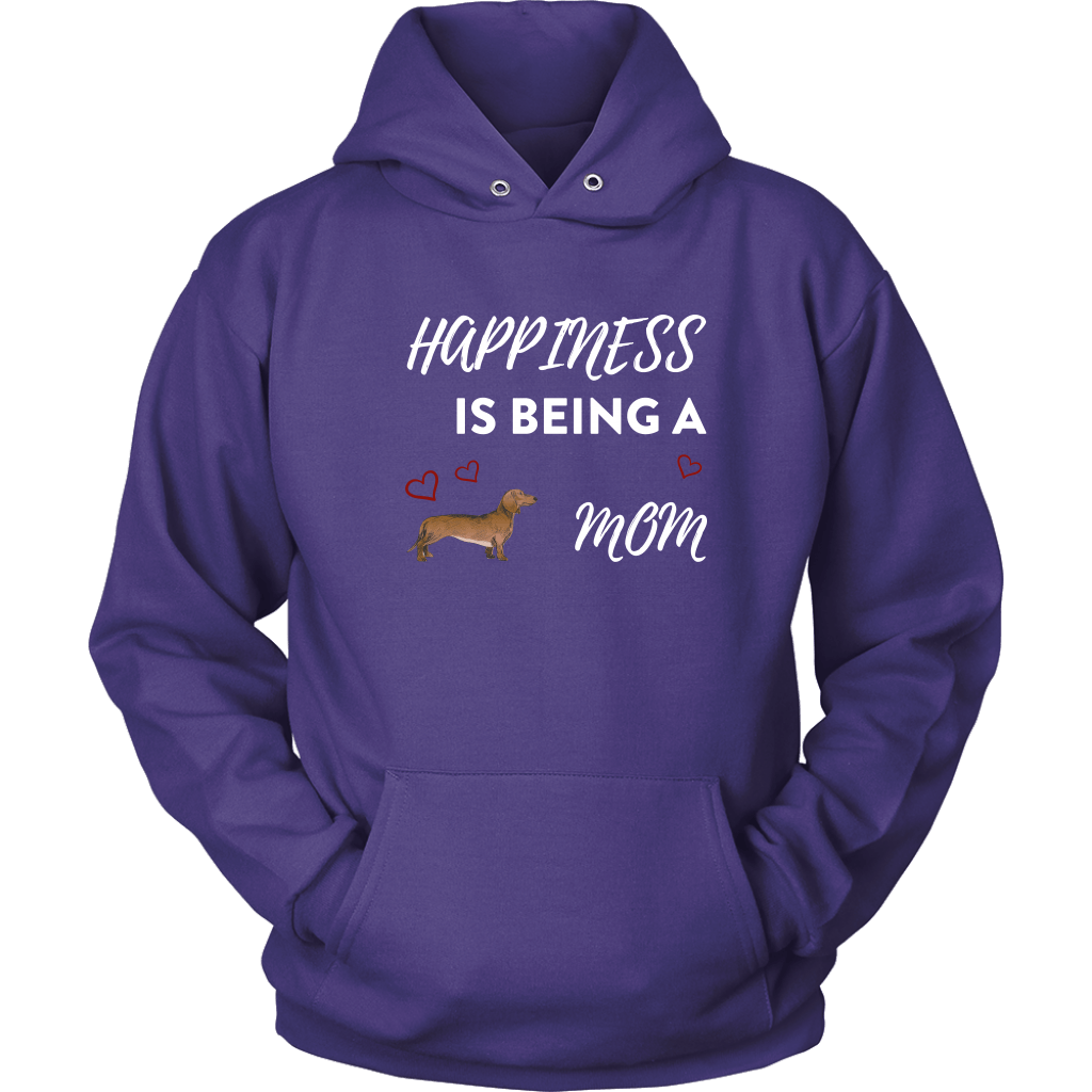 Happiness is being a dachshund mom dachshund sweatshirt for people Purple