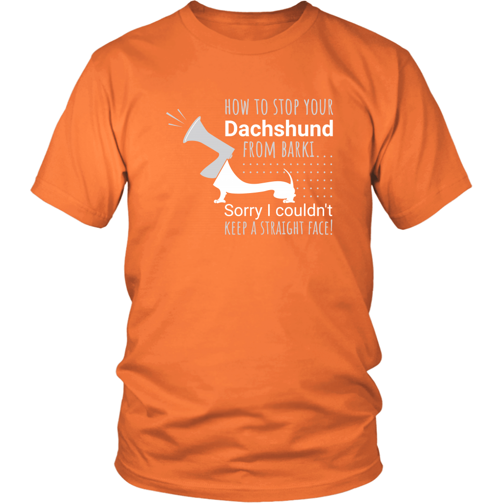 How to stop a dachshund from barking dachshund t-shirt for people Orange