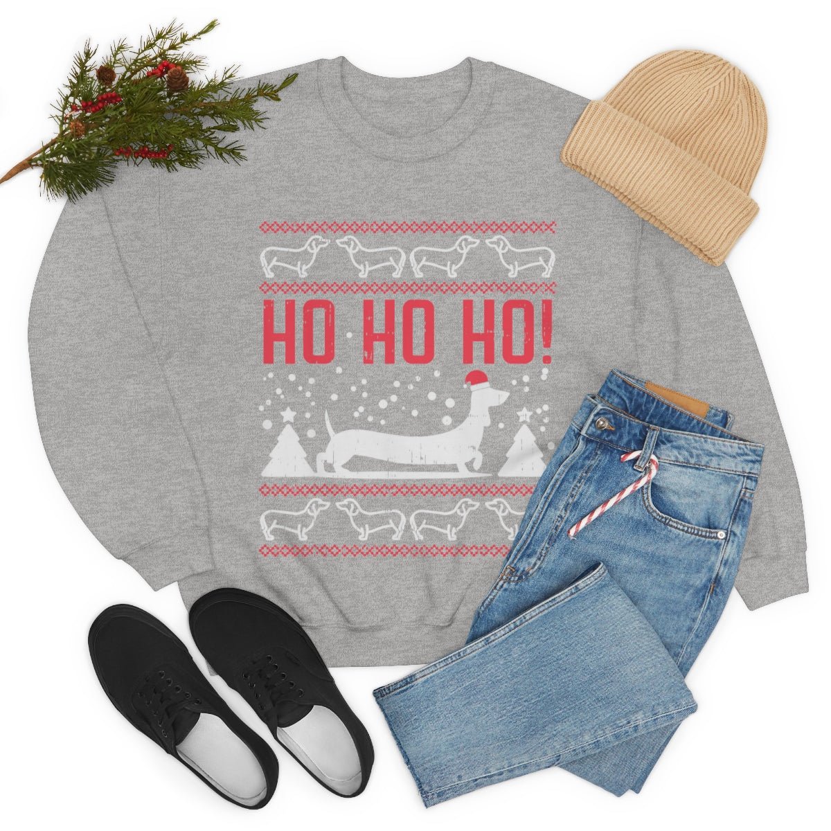 Ho Ho Ho Dachshund Christmas Sweatshirt