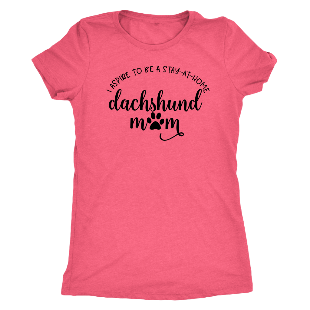 Stay at Home Dachshund Mom T-Shirt Vintage Light Pink