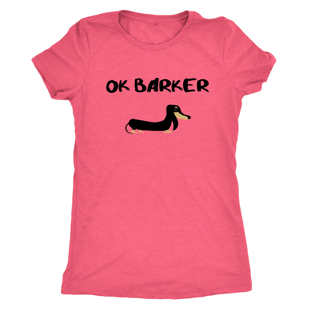 Ok Barker funny dachshund t-shirt for people Vintage Light Pink