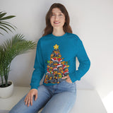 Dachshund christmas tree sweatshirt model