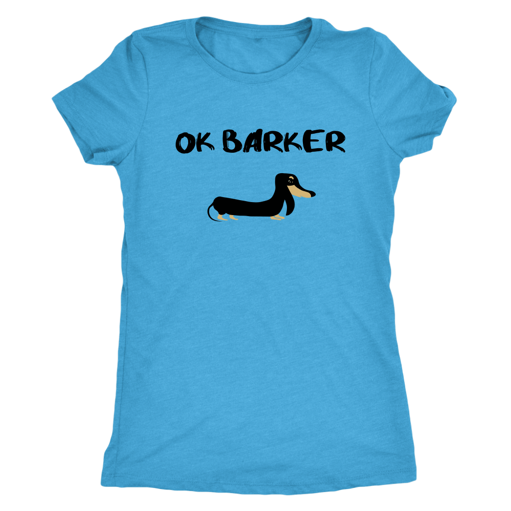 Ok Barker funny dachshund t-shirt for people Vintage Turquoise
