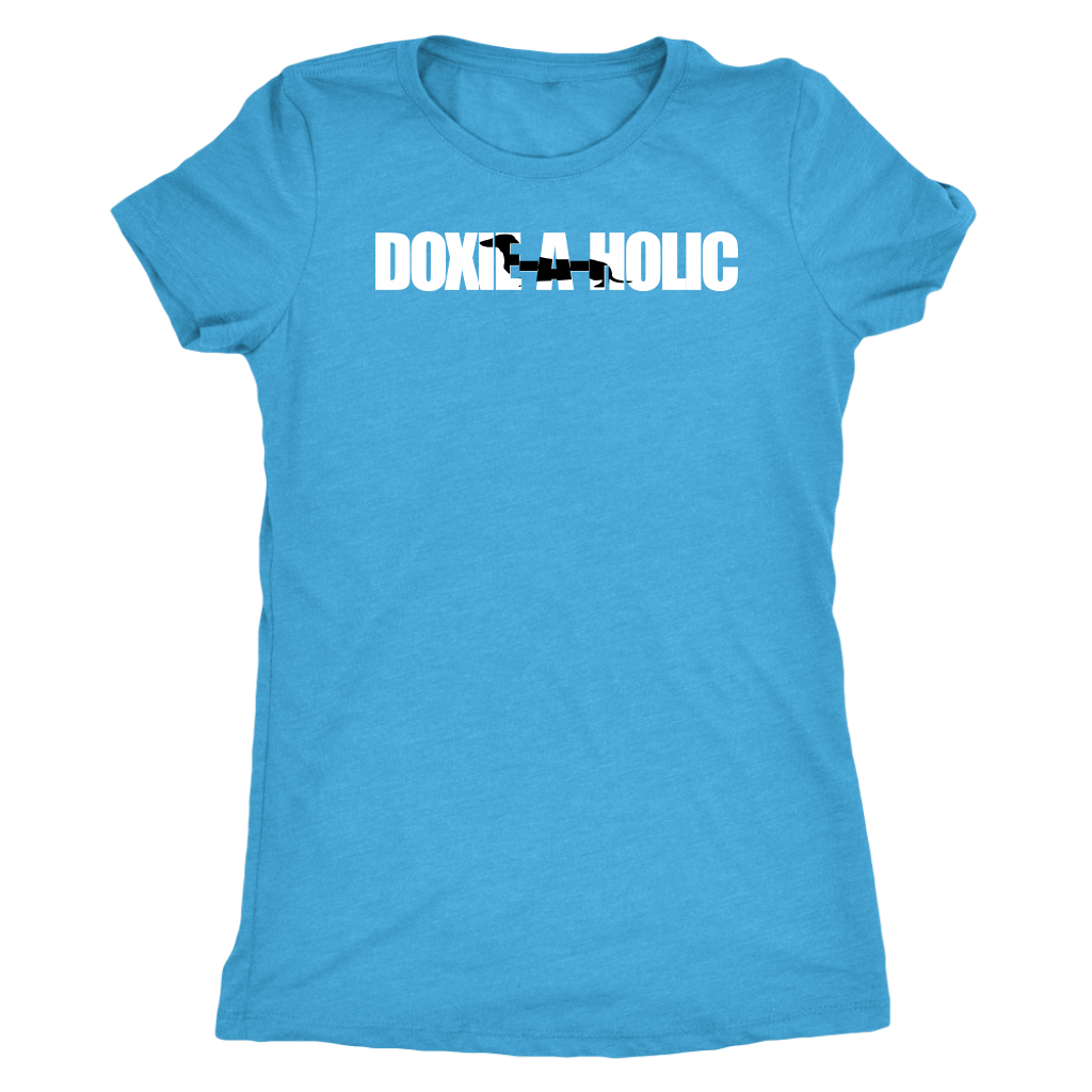 Doxie a holic dachshund silhouette women's t shirt Vintage Turquoise