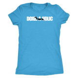 Doxie a holic dachshund silhouette women's t shirt Vintage Turquoise